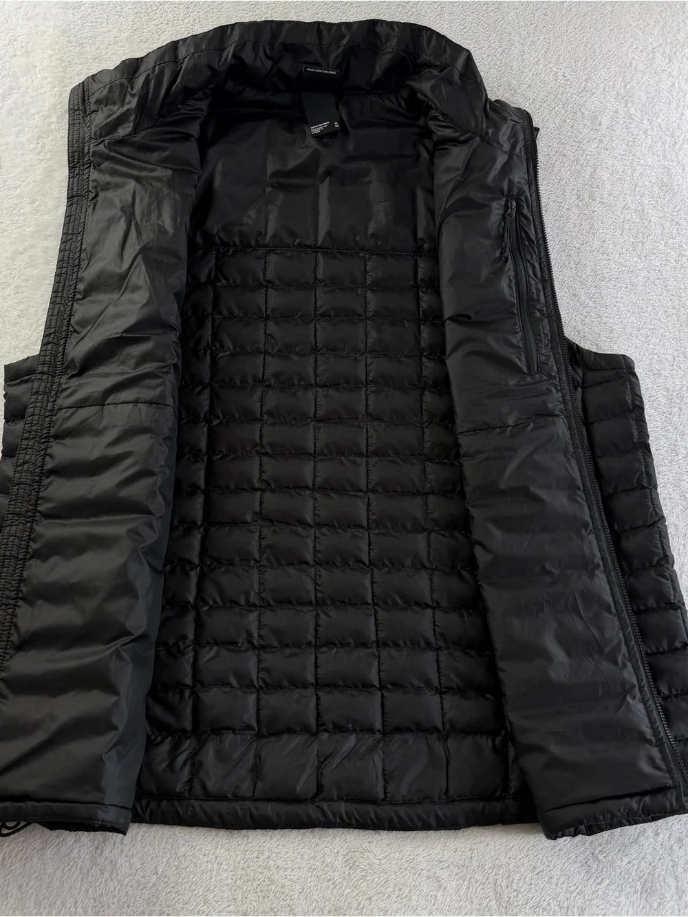 The North Face ThermoBall Eco Black Insulated Puffer Vest Tonal Logo